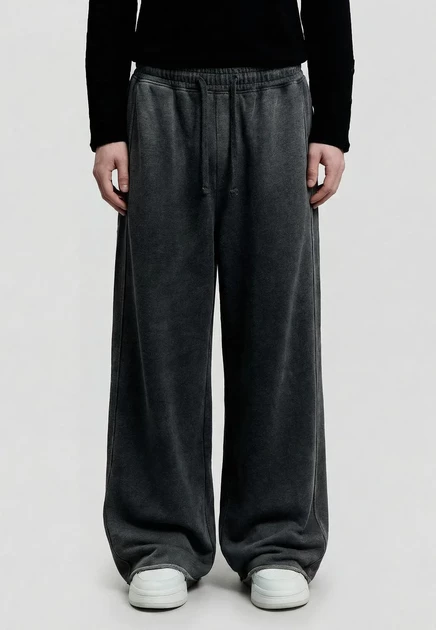 Мужские джоггеры Bershka Super Baggy Washed, серые