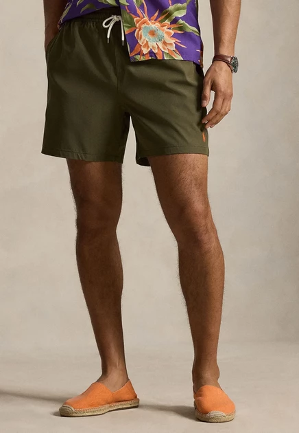Polo Ralph Lauren 5.75-INCH TRAVELER CLASSIC SWIM TRUNK - Swimming shorts - white canopy olive