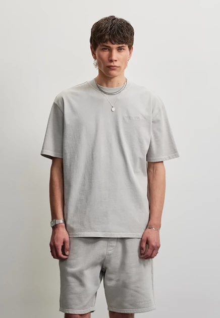 Pegador LOGO OVERSIZED TEE - Basic T-shirt - grey/white vintage light grey