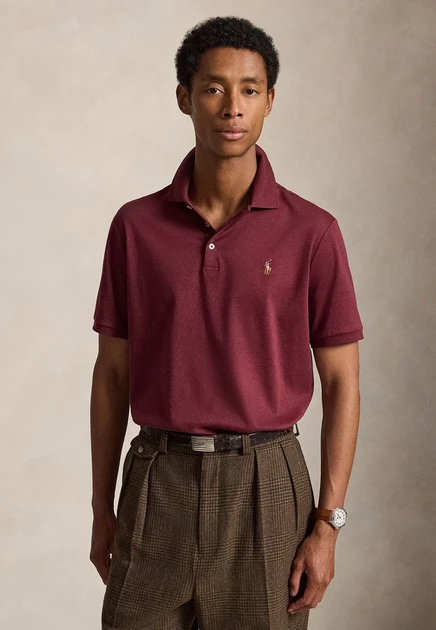 Мужское поло Polo Ralph Lauren, кремово-винное