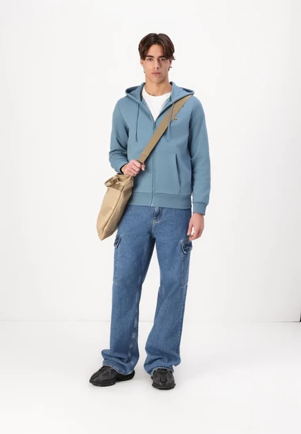 Мужская толстовка Lacoste на молнии, светло-бежевая
