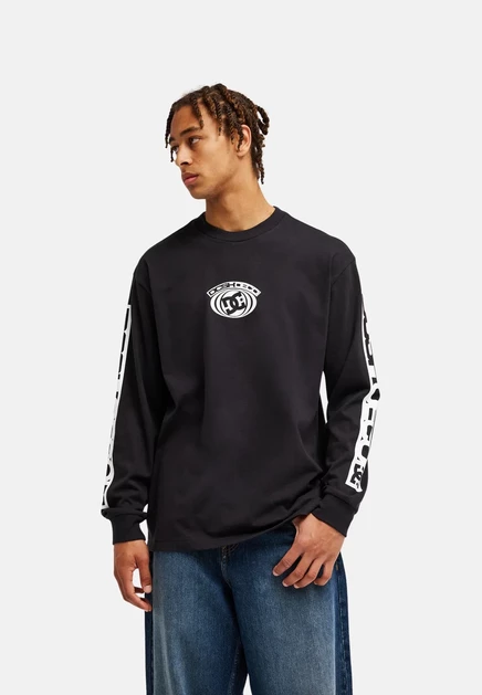 Мужской лонгслив DC Shoes с принтом, черно-белый