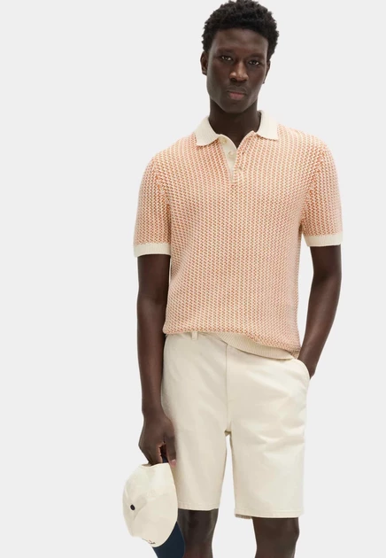 Мужское поло Marks & Spencer TEXTURED, оранжевое