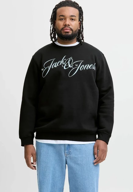 Мужская толстовка Jack & Jones больших размеров, черная
