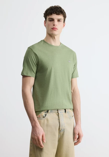 GANT SHIELD - Basic T-shirt - evening blue dark cactus melange