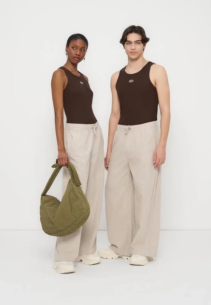 Унисекс брюки YOURTURN by Zalando широкие, льняные, тауп