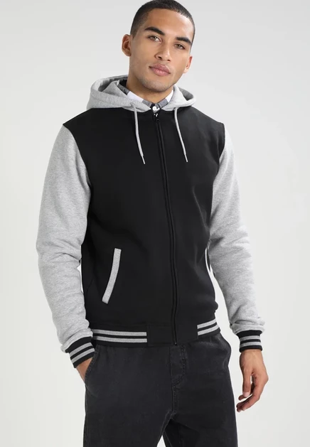 Мужское худи Urban Classics 2-TONE ZIP, черно-серое