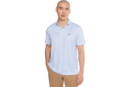 Мужская поло Vineyard Vines Printed Sankaty, micro barracuda