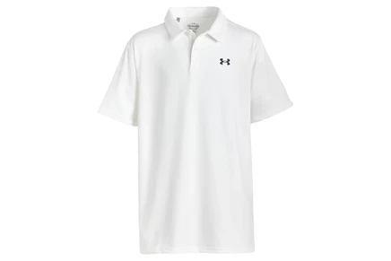 Детское поло Under Armour Kids Matchplay, белое/тёмно-серое