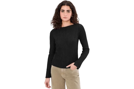 Женский топ Sanctuary Boatneck текстурный, черный