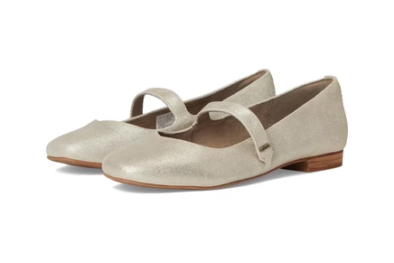 Женские балетки TOMS Bianca замшевые, серебристые