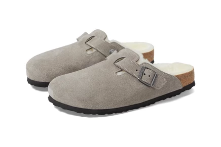 Унисекс сабо Birkenstock Boston Shearling, замша с мехом
