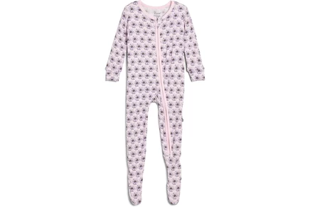Kickee Pants Kids Print Footie w/ Two-way Zipper (Infant) shrinking violet summer flowers