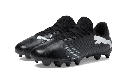 Детские бутсы Puma Future 7 Play FG/AG, черно-белые