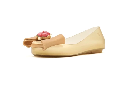 Детские балетки Mini Melissa Sweet Love, бежево-золотистые