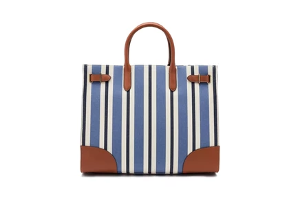 Женская сумка Lauren Ralph Lauren Striped Canvas Large Devyn Tote Bag