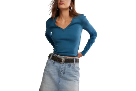 Free People Neria Long Sleeve still sea