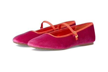 Birdies The Hummingbird Mary Jane Ballet Flat hot pink velvet
