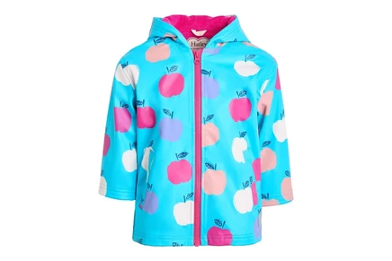 Hatley Kids Apple Orchard Colour Change Rain Coat (Toddler/Little Kid/Big Kid) blue