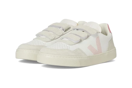 Детские кроссовки VEJA Small V-90, белые/розовые