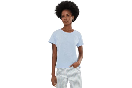 Elliott Lauren Garment Dye Tees - Short Sleeve Crew Neck Tee sky blue