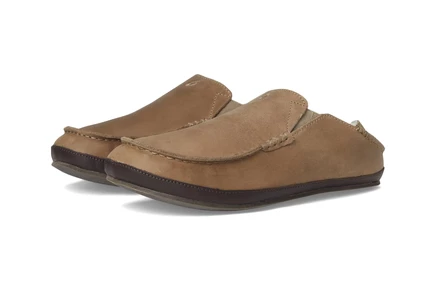 Мужские тапочки OluKai Moloa из нубука, коричневые