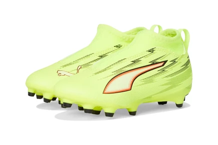 PUMA Kids Ultra 6 Match Laceless Firm/Artificial Ground Soccer Cleats (Little Kid/Big Kid) yellow alert/black/glowing red/lime squeeze