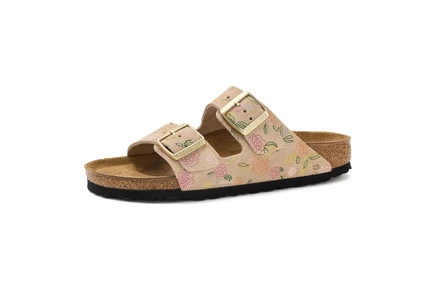 Женские сандалии Birkenstock Arizona, песочный цветочный принт