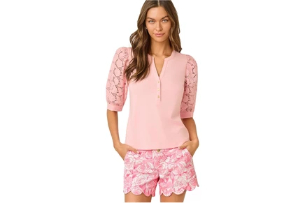 Женский топ Lilly Pulitzer Ronson Eyelet Knit, розовый