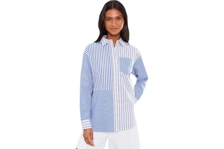 Женская футболка Lauren Ralph Lauren Relaxed Fit Striped Broadcloth Shirt
