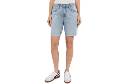 Шорты AG Jeans Ex-Boyfriend Mid-Rise Slouchy Shorts in Soft Focus