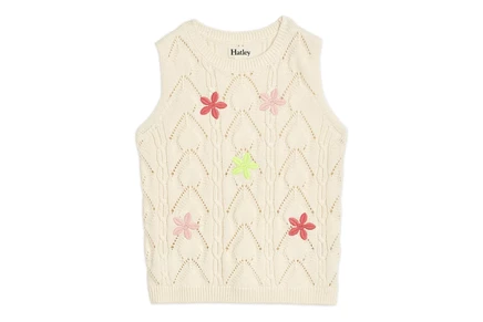 Детский вязаный топ Hatley Kids Delicate Flower, кремовый