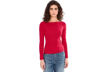 Женская футболка Madewell 90s Boatneck, вишневая