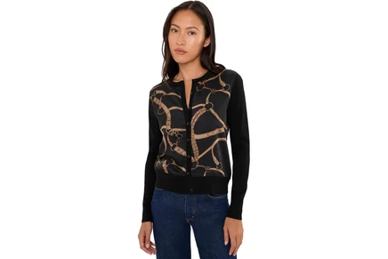 Кардиган Lauren Ralph Lauren Petite Belting-Print Cotton-Blend Cardigan