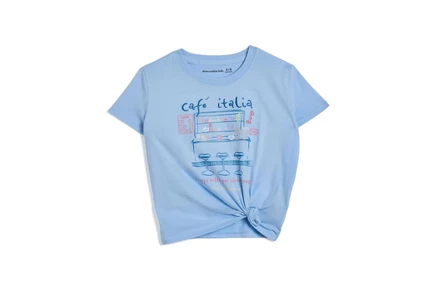 Детская футболка Abercrombie Kids Cafe Italia, сиреневая