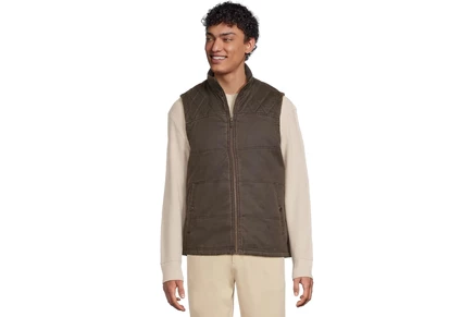 Johnston & Murphy Antique Cotton Channel Quilted Vest brown