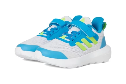 adidas Kids FortaRun 3.0 Elastic Lace Sportswear Shoes (Little Kid) dash grey/lucid lemon/solar blue
