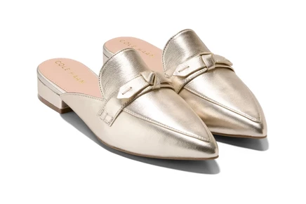 Женские мюли Cole Haan Piper Bow кожаные, золотистые