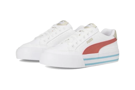 Детские кеды Puma Court Classic Vulc, белые/красные