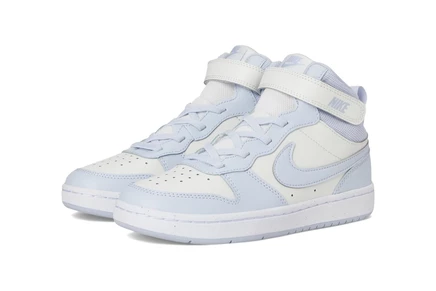 Мужские кроссовки Nike Kids Court Borough Mid 2 (Little Kid) platinum tint/ghost/white