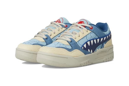 PUMA Kids Rebound Retro Jurassic World Shoes (Big Kid) seafoam/navy/creamy vanilla