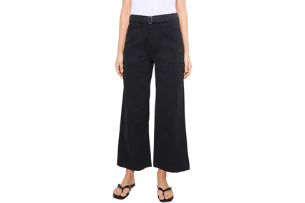 NICZOE Highland Wide Leg Soft Stretch Belted Ankle black onyx