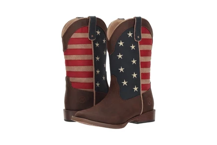 Ботинки Roper Kids American Patriot (Toddler/Little Kid) faux leather vamp stars & stripes shaft