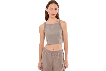 Топ PUMA Essentials Ribbed Cropped Tank Top