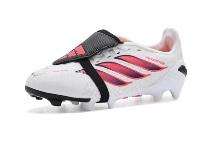 Детские бутсы Adidas Predator, откидной язычок, белые