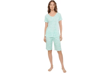 Пижама Karen Neuburger Short Sleeve Henley Bermuda Shorts Pajama Set