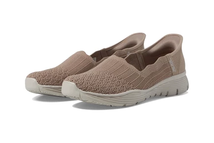 Женские слипоны Skechers Seager Believe It Hands Free Slip-Ins, темно-тауп