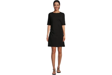Платье Mod-o-doc Elbow Sleeve Below The Knee Shirred Dress