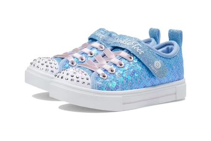 Женские кроссовки SKECHERS KIDS Twinkle Sparks - Sequin Party (Little Kid) light blue/multi