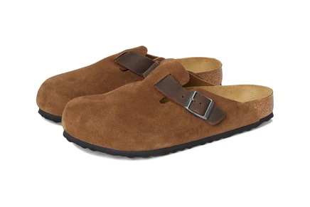 Мужские сабо Birkenstock Boston замшевые, темно-коричневые